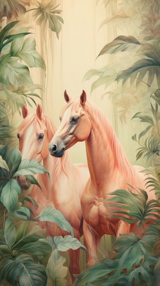 Wallpaper horses outdoors painting animal.