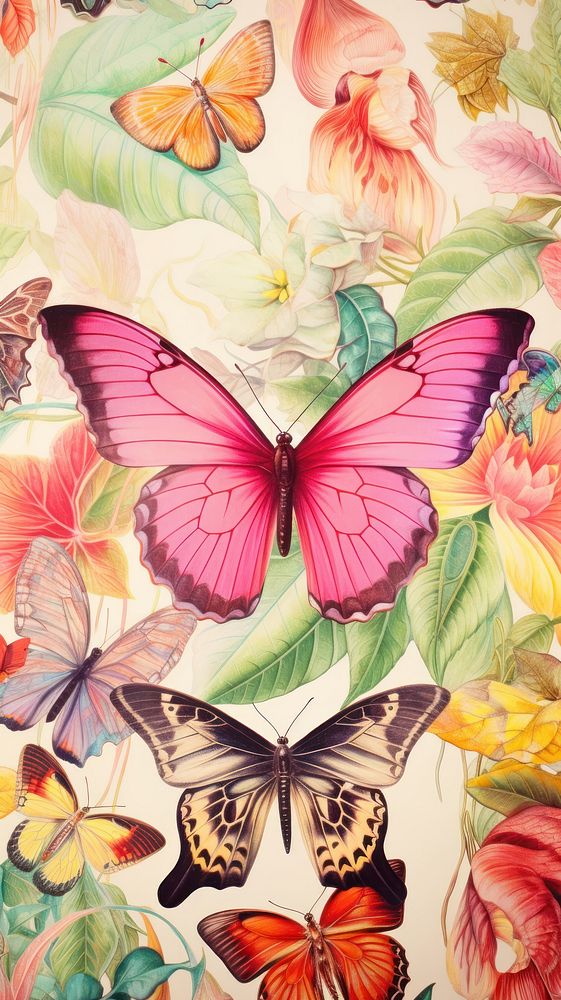 Wallpaper insects butterfly pattern animal.