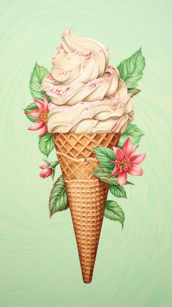 Wallpaper ice cream dessert drawing sketch.