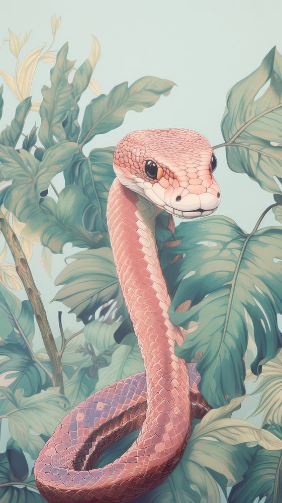 Wallpaper snake reptile animal plant.
