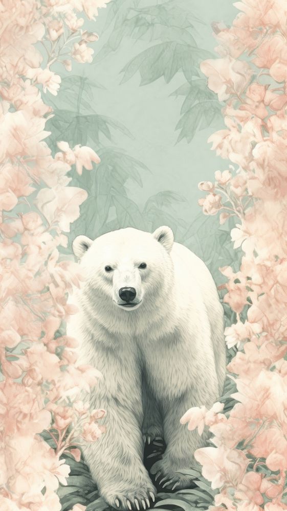 Wallpaper polar bear wildlife animal mammal.