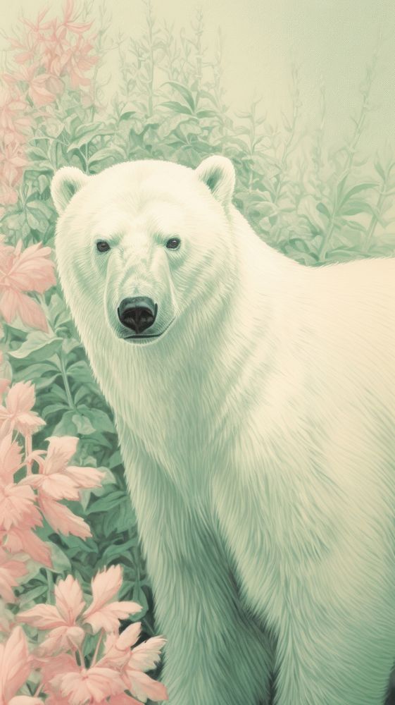 Wallpaper polar bear wildlife animal mammal.