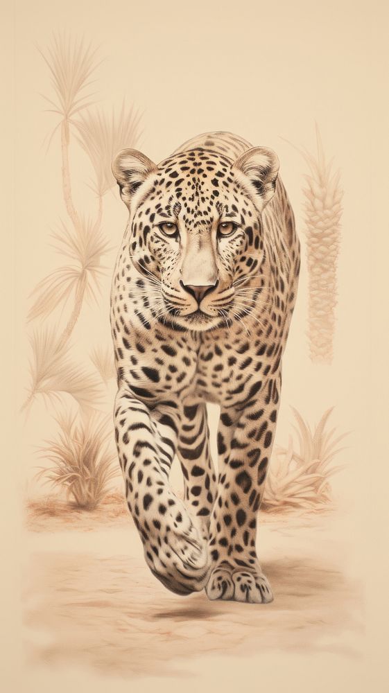 Wallpaper running leopard wildlife cheetah drawing.