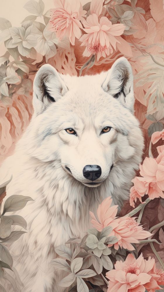 Wallpaper white wolf animal mammal pet.