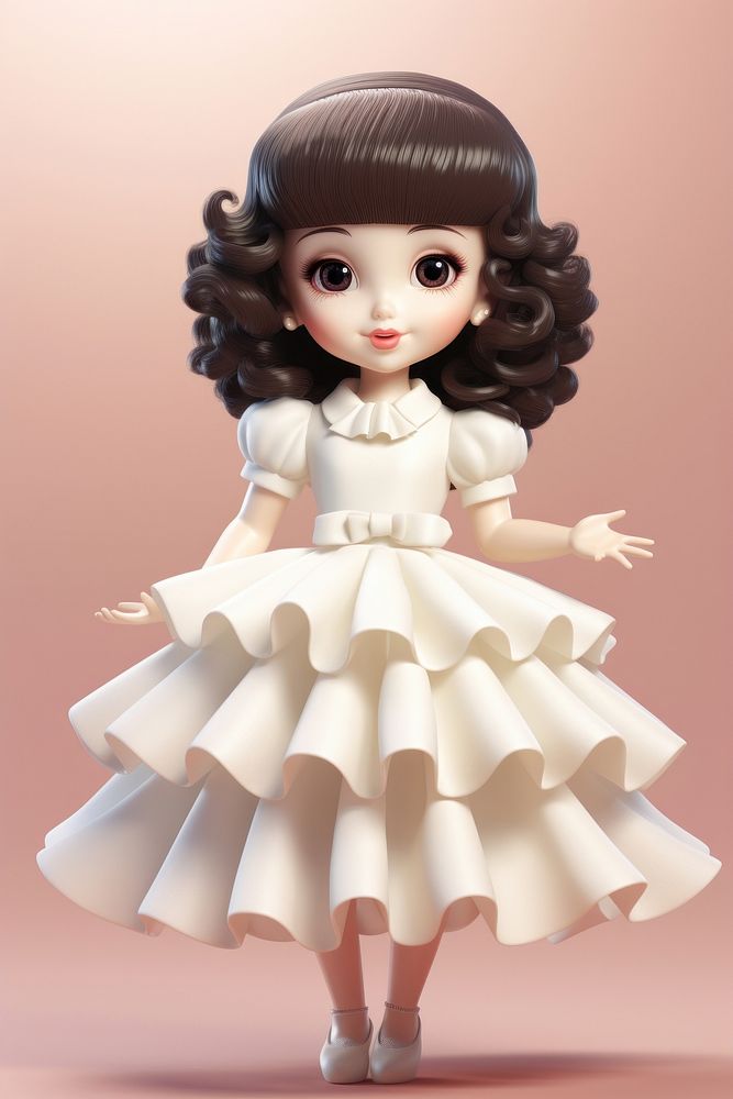 Toy girl doll white hairstyle innocence.