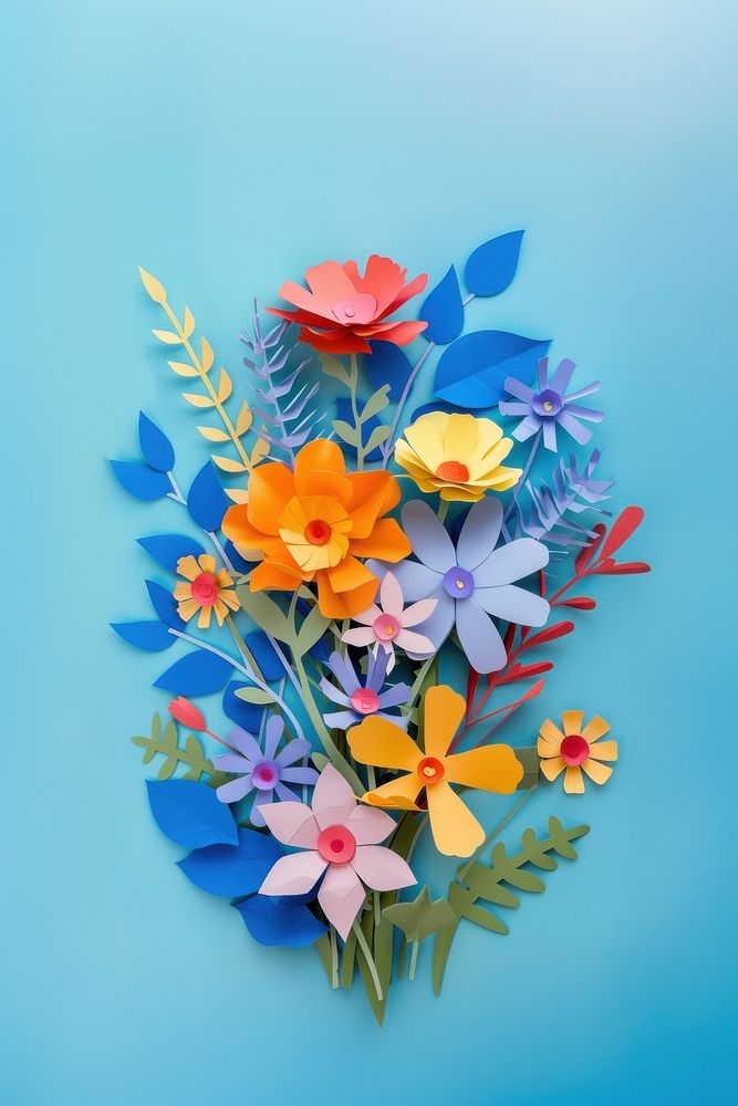 Paper cutout of a flower bouquet plant art inflorescence.