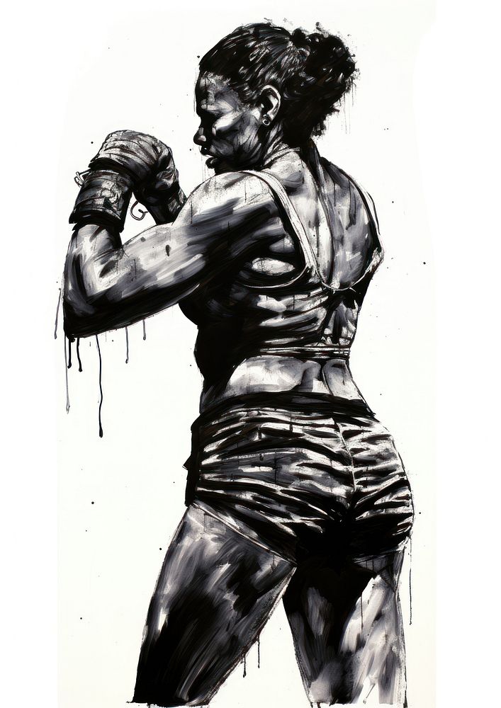 Boxing man art illustrated.