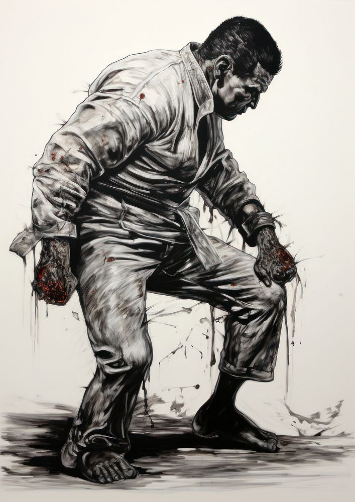 Taekwondo painting art illustrated.