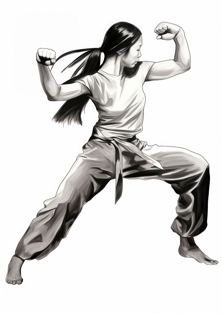 Wing Chun woman art illustrated.