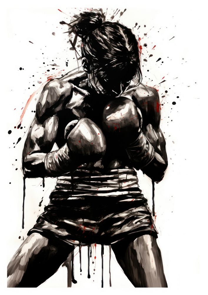 Boxing painting man art.