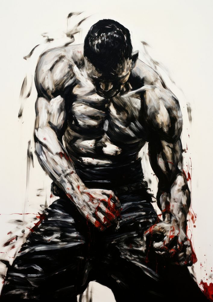 A Taekwondo painting art person.