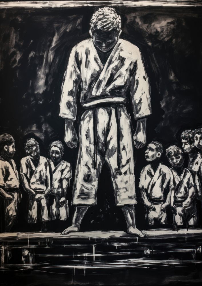Judoka painting art illustrated.
