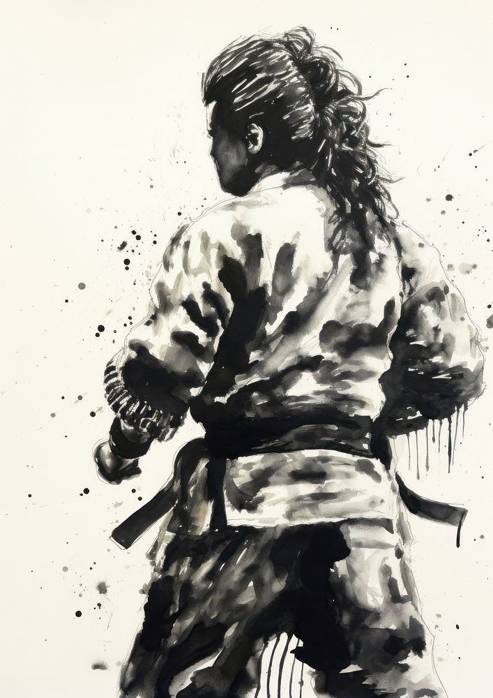 Taekwondo painting art illustrated.