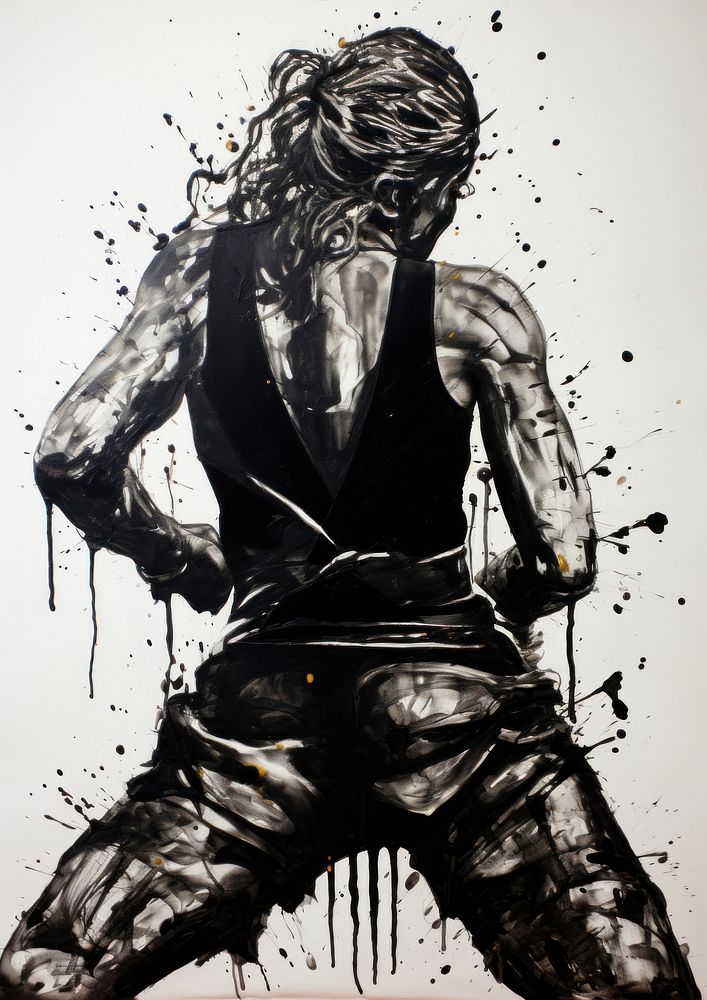 Karate painting man art. | Free Photo Illustration - rawpixel