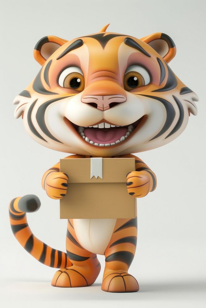 Tiger in delivery costume animal cute toy.