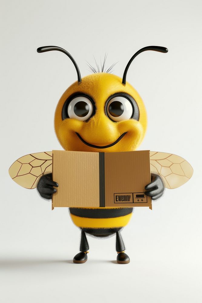 Bee in delivery costume animal insect box.