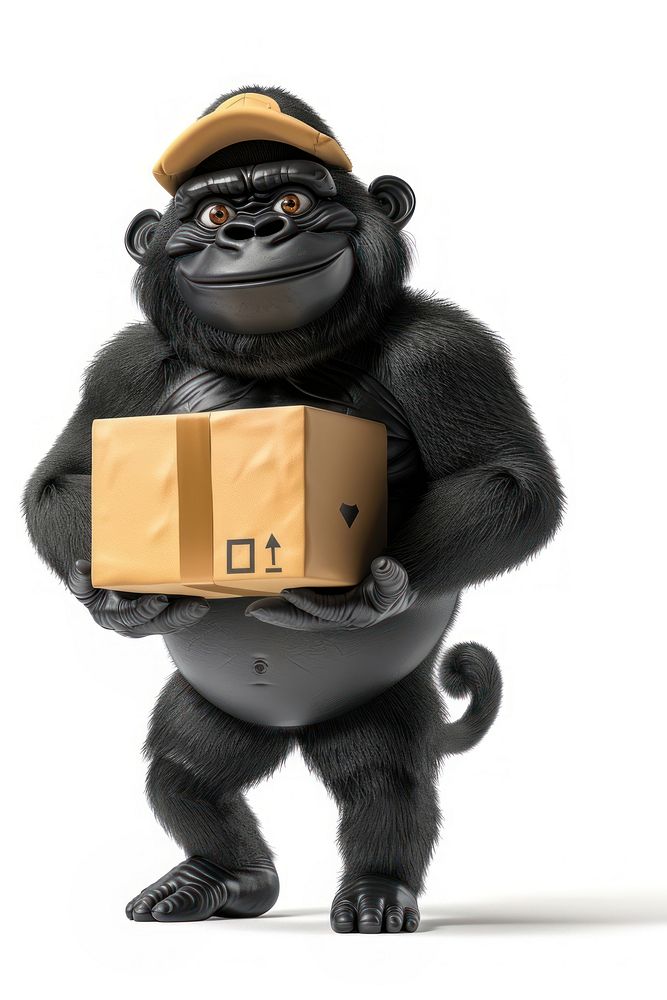 Gorilla in delivery costume mammal animal ape.