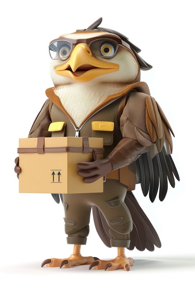 Hawk in delivery costume animal bird beak.