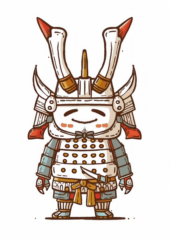 Ceremonial armor in the style of frayed chalk doodle white background representation creativity.