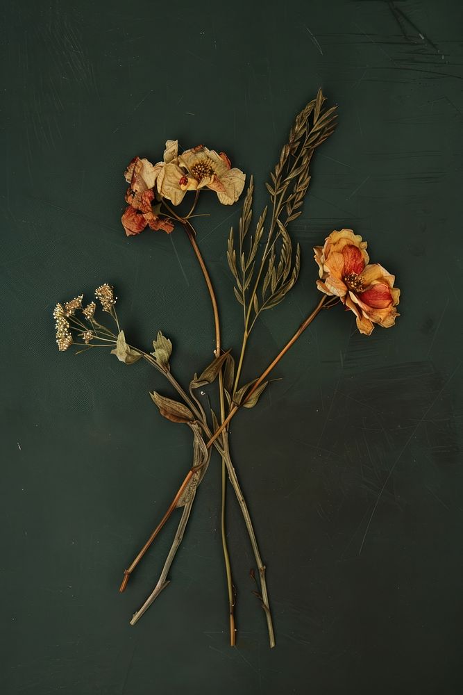 Real pressed bouquet flower plant art fragility.