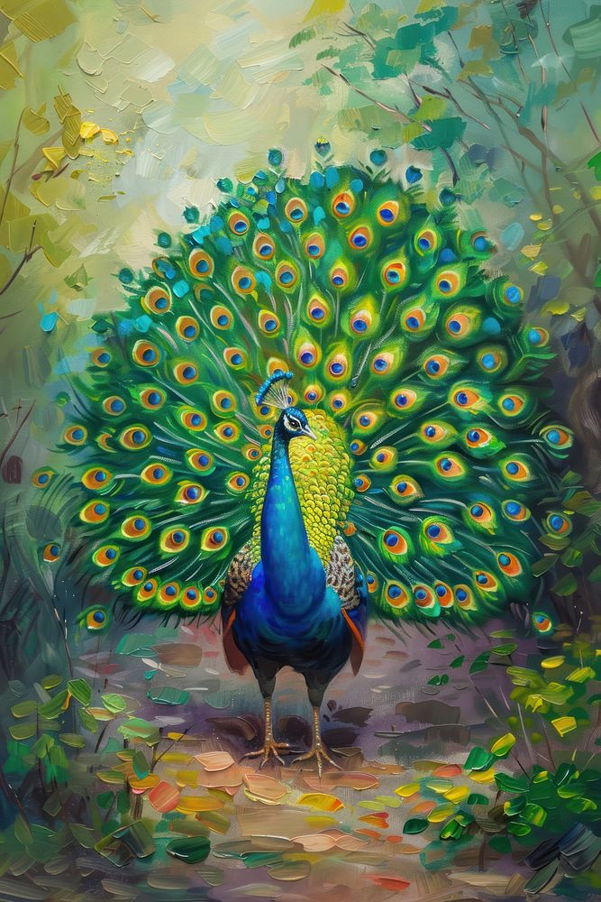 A majestic peacock animal bird.