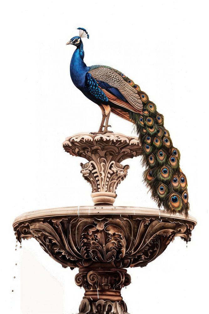 A peacock fountain water architecture.