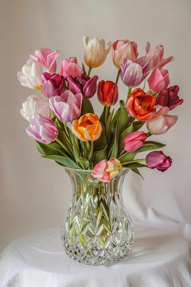 A tulip bouquet vase graphics blossom.