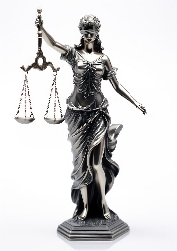 Basic 3d solid Lady Justice sculpture statue adult.