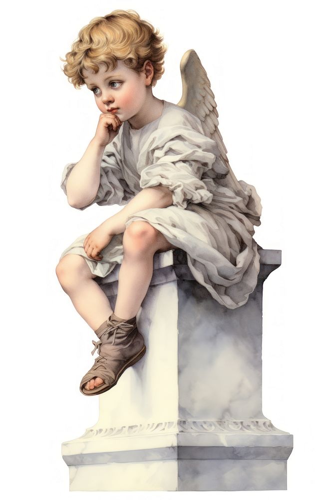 Angel portrait sitting child.