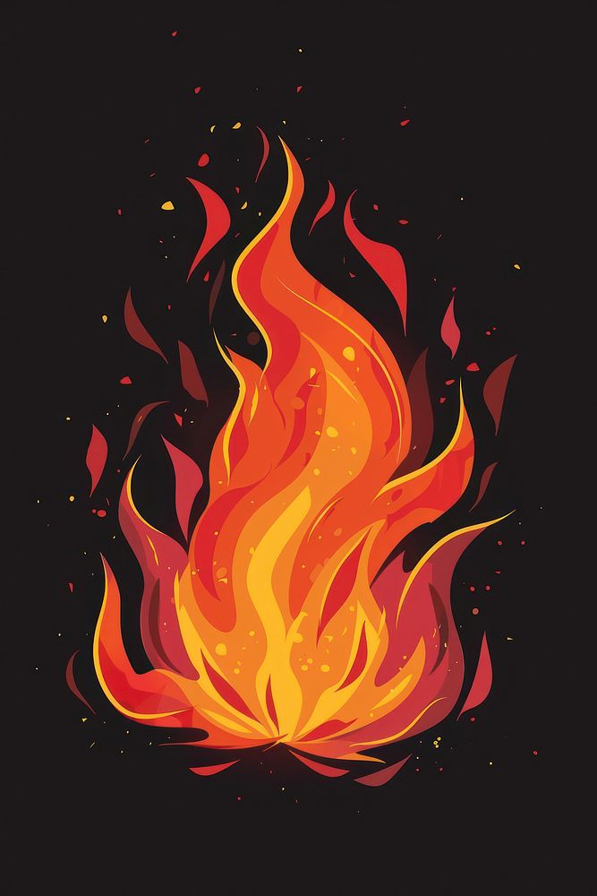 Illustration of fire bonfire illuminated creativity.