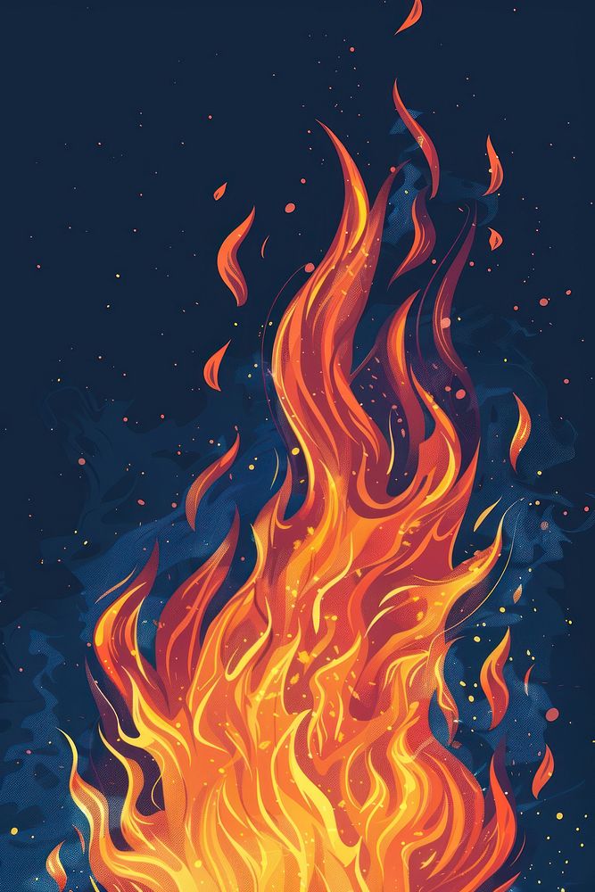 Illustration of fire backgrounds bonfire illuminated.