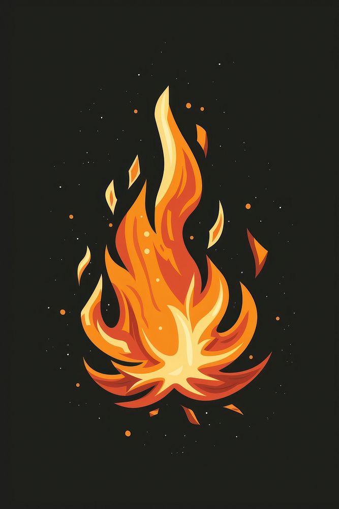 Illustration of fire bonfire illuminated creativity.