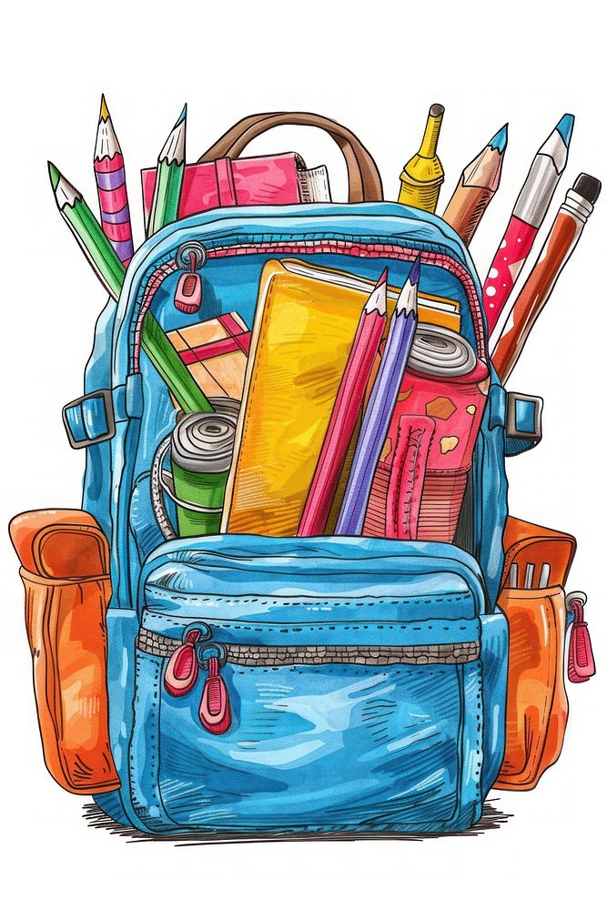 Kids school backpack drawing sketch bag.