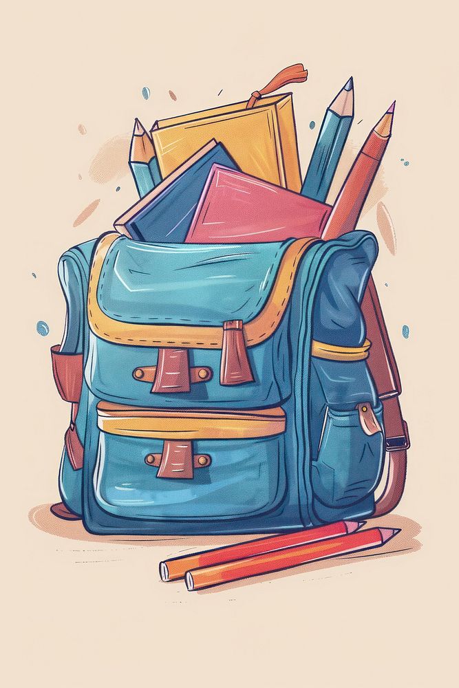 Kids school backpack drawing sketch bag.