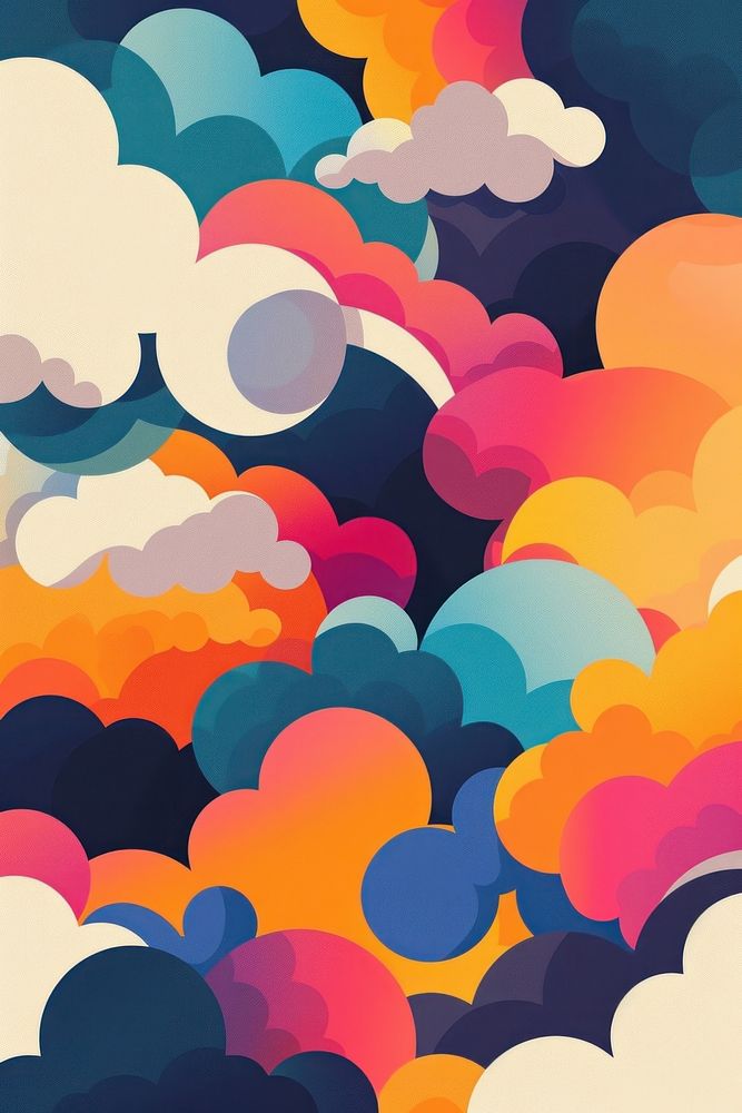 Colorful cloud on contrast background backgrounds pattern art.