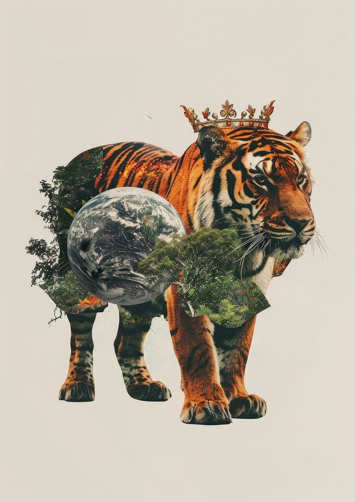 The tiger art wildlife animal.