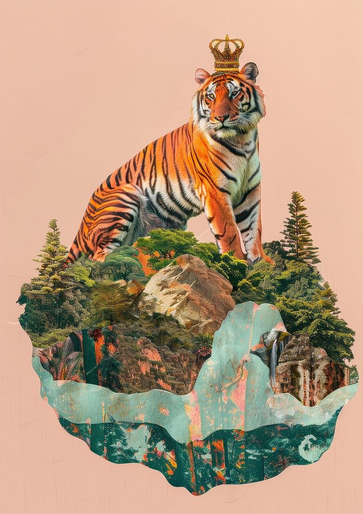 The tiger art wildlife animal.