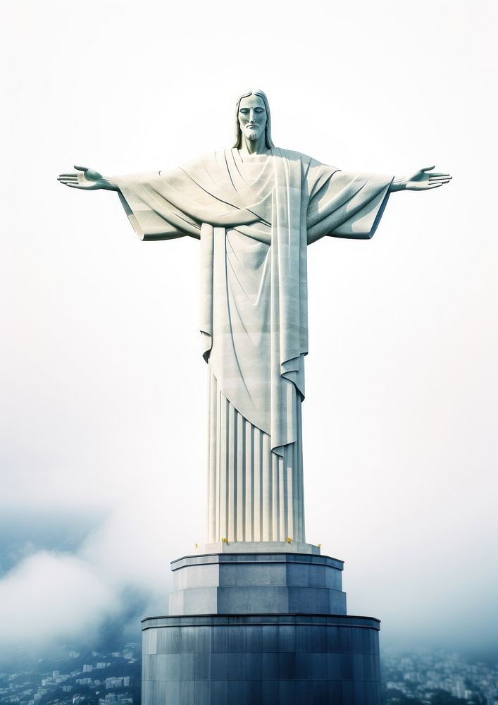 Christ the Redeemer statue of Jesus Christ in Rio de Janeiro sculpture landmark cross.