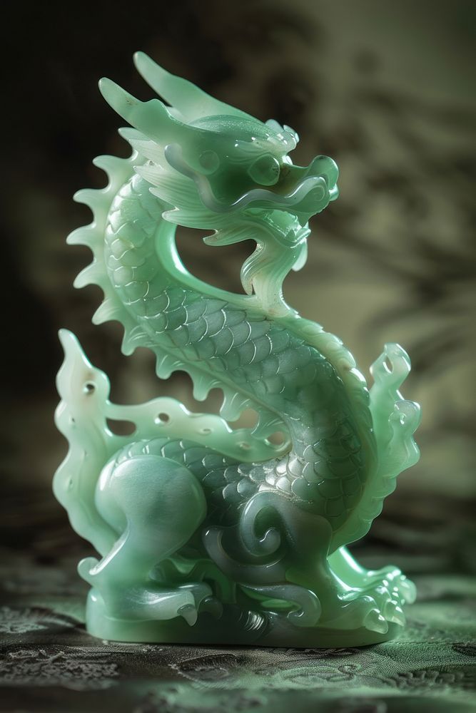 Dragon in style of jade representation accessories creativity.