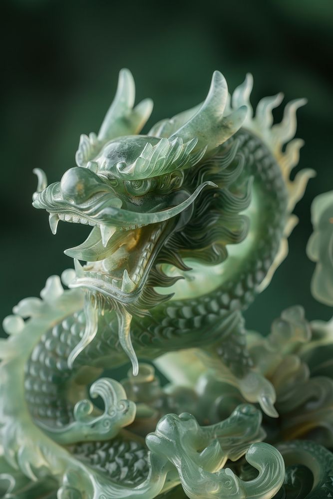 Dragon in style of jade accessories sculpture accessory.