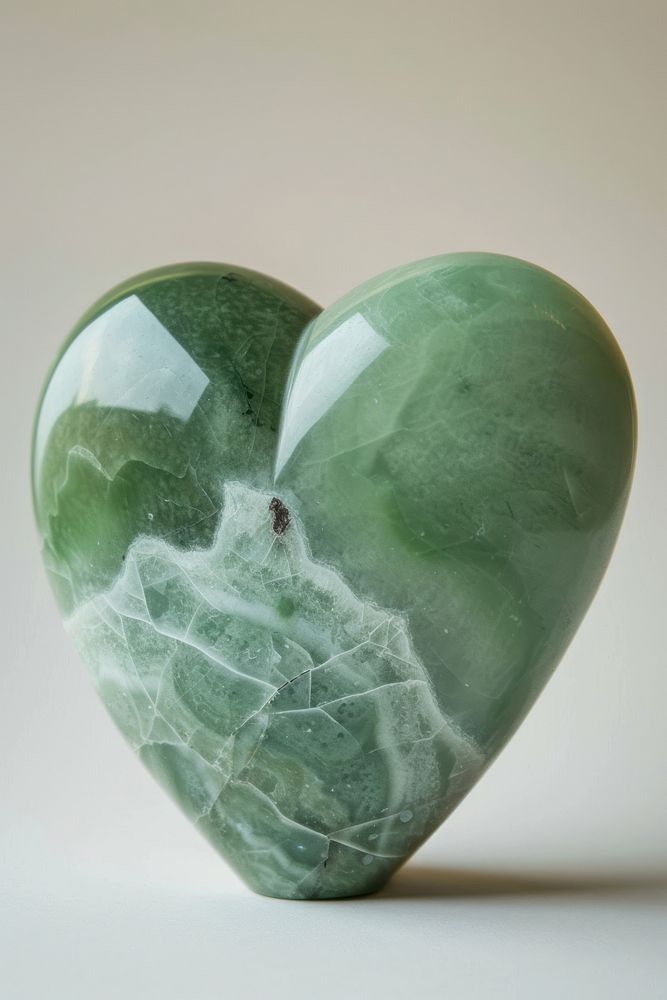 Heart in style of jade gemstone jewelry accessories.
