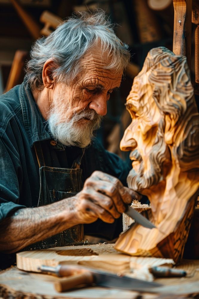 Craftsperson adult wood man.