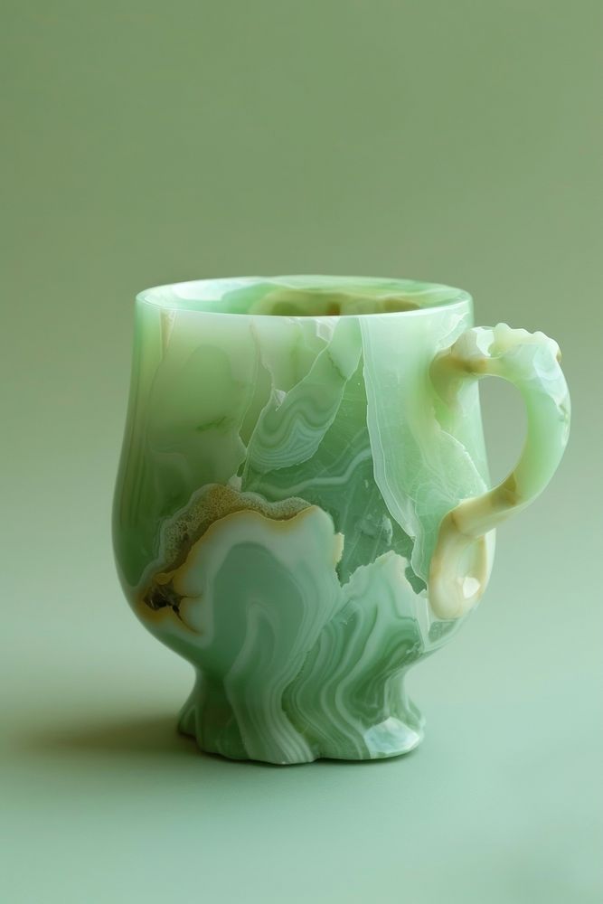 Mug in style of jade porcelain pottery cup.