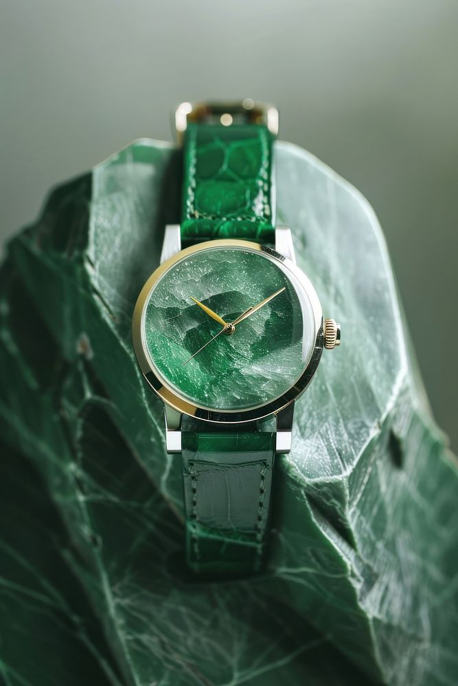 Watch in style of jade wristwatch gemstone jewelry.