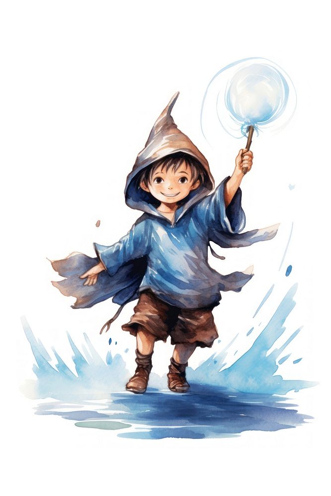 Wizard boy cartoon white background publication.