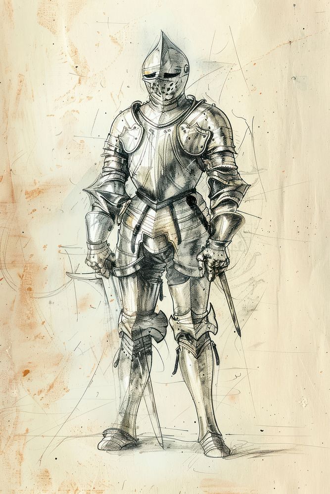 1400s armor character drawing sketch adult.