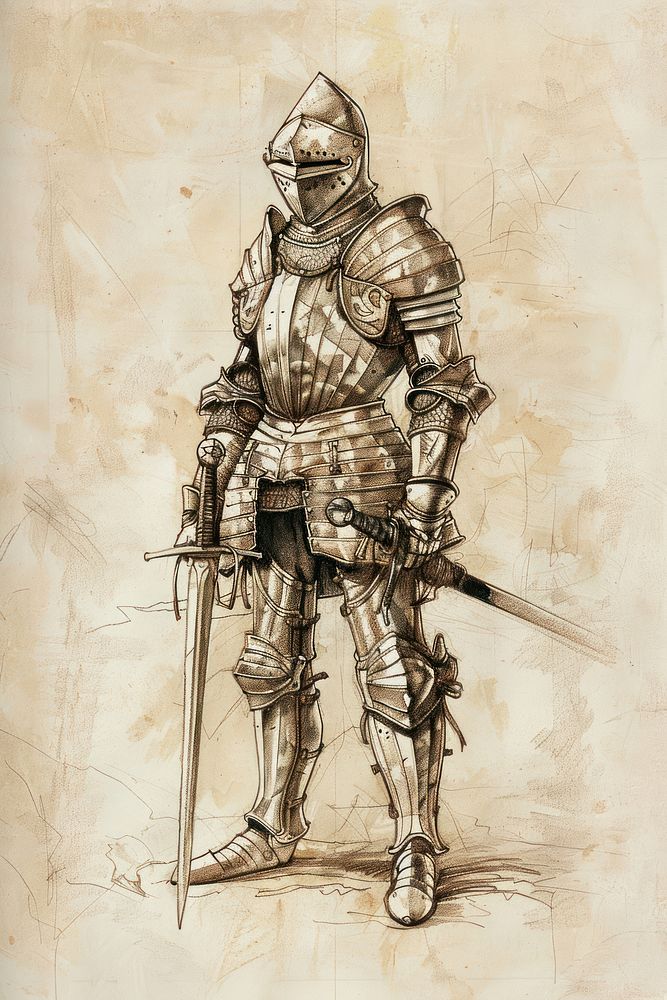 1600s armor character drawing weapon knight.