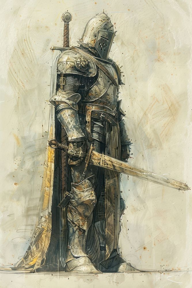 1066 armor character painting drawing sketch.