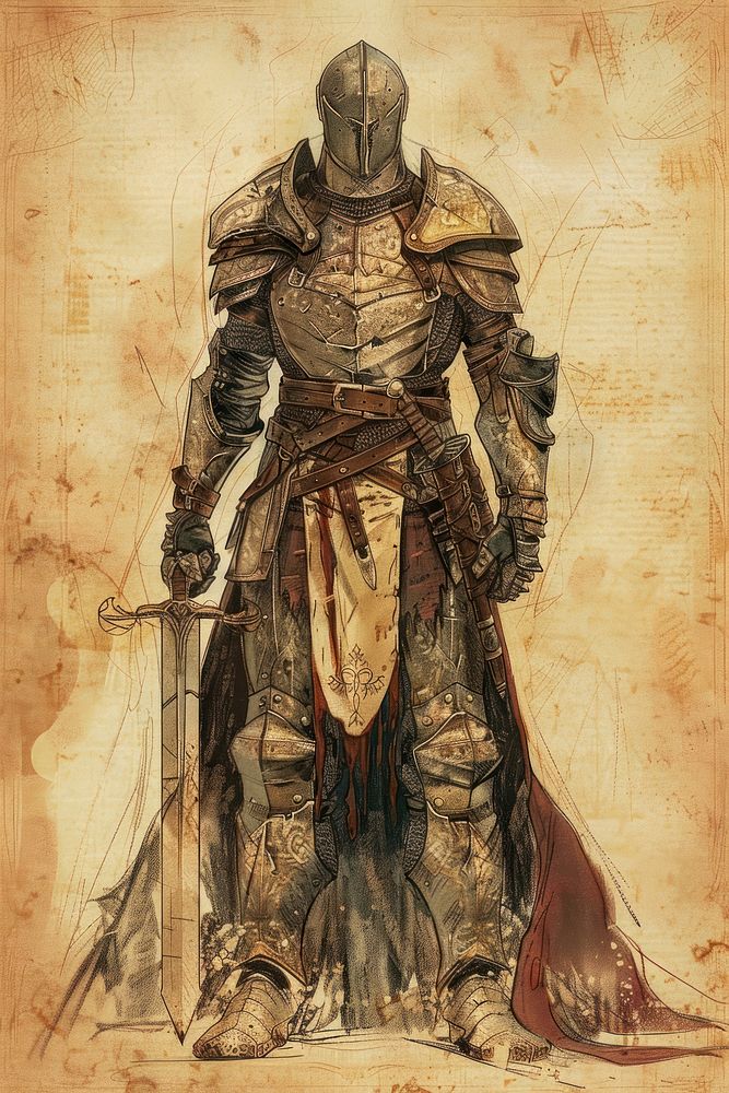 1066 armor character drawing helmet knight.