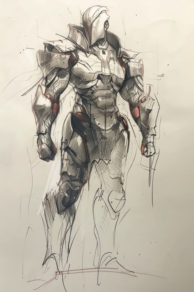 2024 armor character drawing sketch paper.